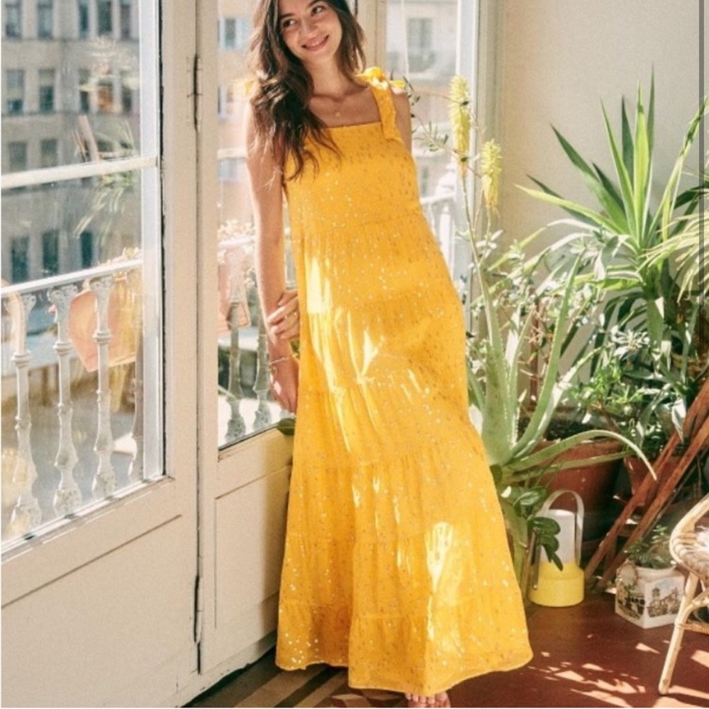 Sezane Sunlit Yellow Maxi Dress - Picture 3 of 16